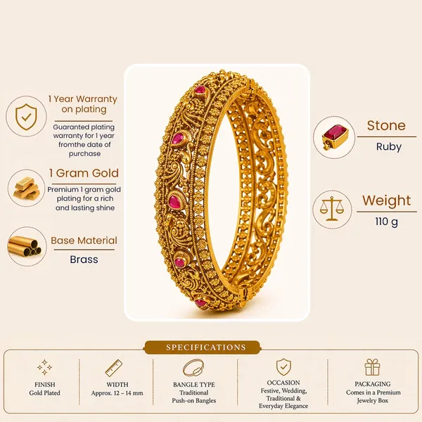 Shobha_Kankana_Kada_Bangle_Gold_Plated_Splendour_Temple_Bangle_J_274_Red
