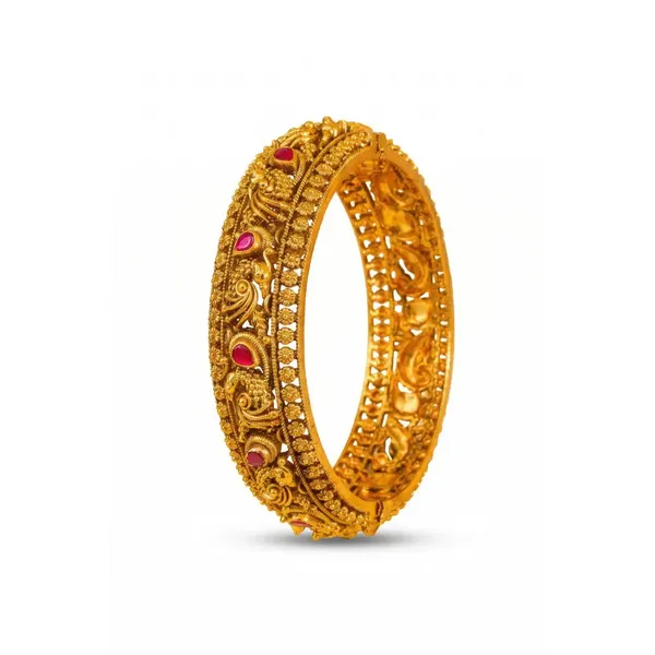 Shobha_Kankana_Kada_Bangle_Gold_Plated_Splendour_Temple_Bangle_J_274_Red