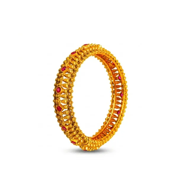 Nitya_Pallavi_Kada_Bangle_Gold_Plated_Eternal_Blossom_Temple_Bangle_V_2387_Red