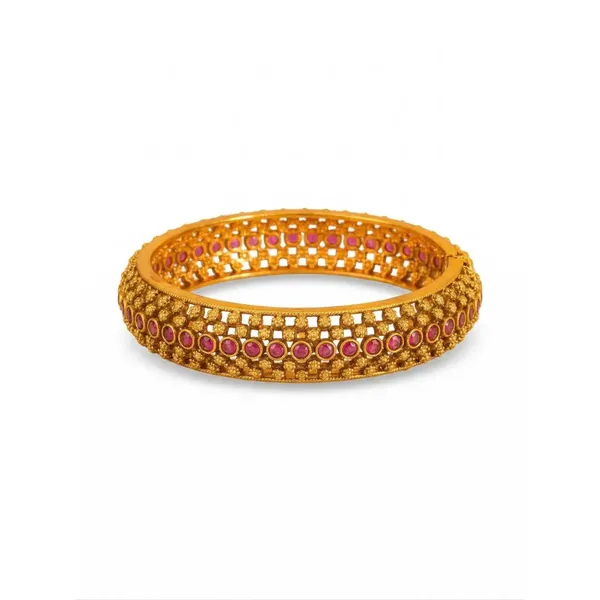 Kamala_Tarini_Kada_Bangle_Gold_Plated_Lotus_Goddess_Temple_Bangle_V_2476_Red