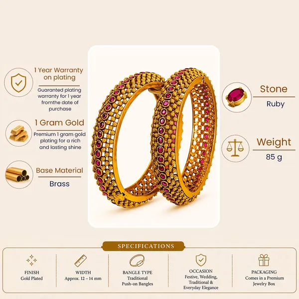 Kamala_Tarini_Kada_Bangle_Gold_Plated_Lotus_Goddess_Temple_Bangle_V_2476_Red