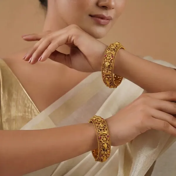 Ratna_Kankini_Kada_Bangle_Gold_Plated_Gemstone_Temple_Bridal_Bangle_V_2502_Red