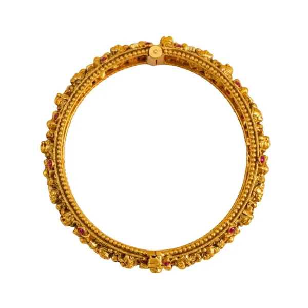 Ratna_Kankini_Kada_Bangle_Gold_Plated_Gemstone_Temple_Bridal_Bangle_V_2502_Red