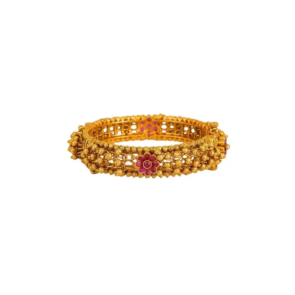 Shankha_Valaya_Kada_Bangle_Gold_Plated_Sacred_Conch_Temple_Bangle_V_2480_Red