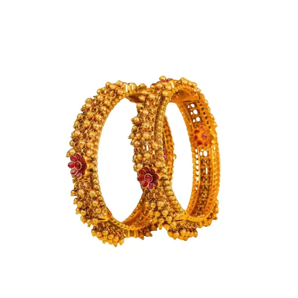 Shankha_Valaya_Kada_Bangle_Gold_Plated_Sacred_Conch_Temple_Bangle_V_2480_Red