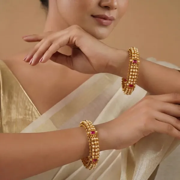 Hamsa_Kankana_Kada_Bangle_Gold_Plated_Sacred_Swan_Temple_Bangle_V_2479_Red