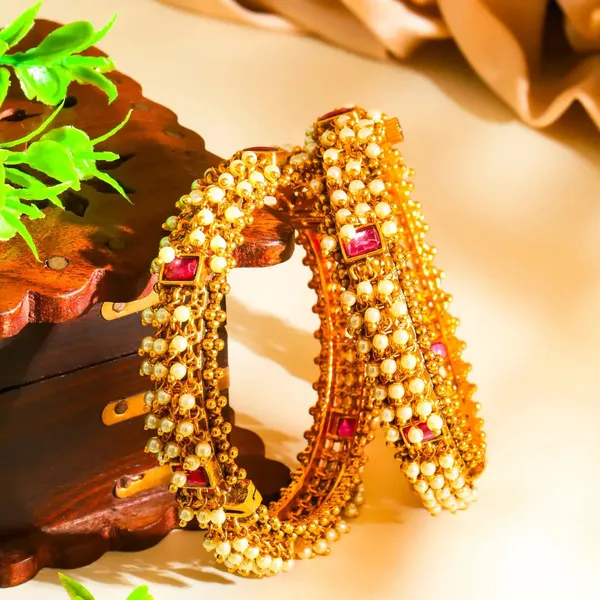 Hamsa_Kankana_Kada_Bangle_Gold_Plated_Sacred_Swan_Temple_Bangle_V_2479_Red