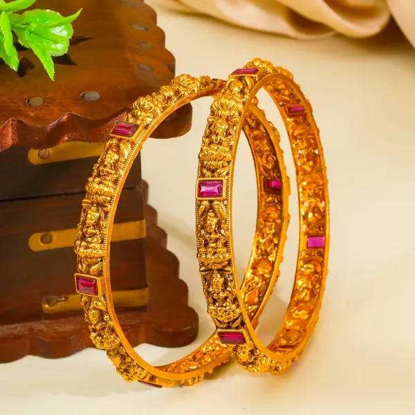 Indira_Vilasa_Paired_Bangle_Gold_Plated_Lakshmi_Splendour_Bangle_Set_V_2392_Red_Pack_Of_4