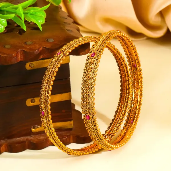 Charulata_Kangan_Paired_Bangle_Gold_Plated_Graceful_Creeper_Bangle_Set_V_2470_Red_Pack_Of_2