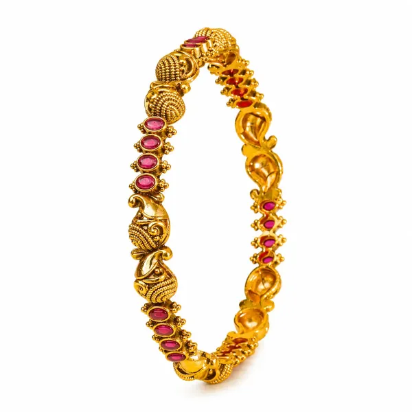 Saroja_Valaya_Paired_Bangle_Gold_Plated_Lotus_Temple_Bangle_Set_V_2246_Red_Pack_Of_4
