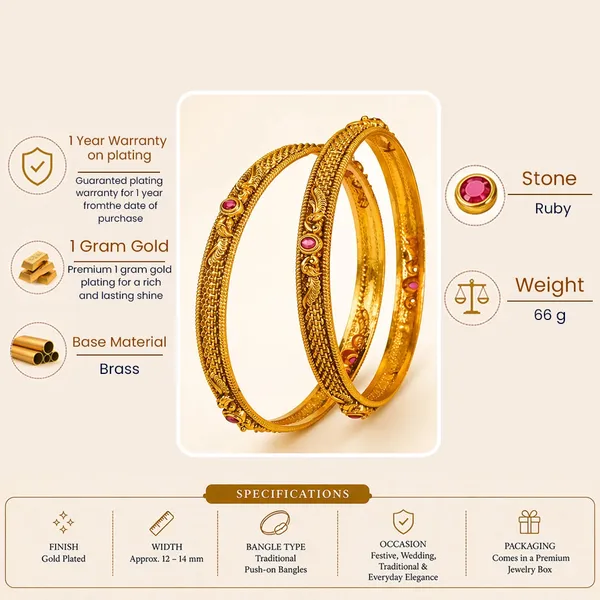 Shruti_Lahari_Paired_Bangle_Gold_Plated_Sacred_Music_Wave_Bangle_Set_V_2567_Red_Pack_Of_2