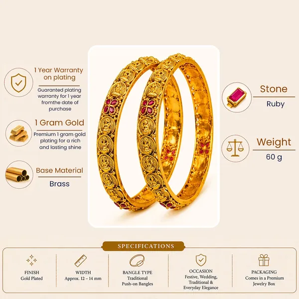 Kanaka_Valai_Paired_Bangle_Gold_Plated_Sacred_Gold_Temple_Bangle_Set_V_2499_Red_Pack_Of_2