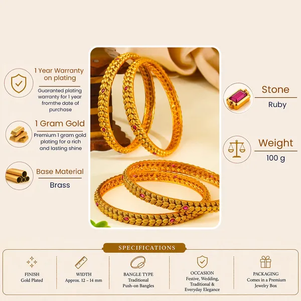 Devi_Alankara_Valayal_Paired_Bangle_Gold_Plated_Goddess_Adornment_Bangle_V_2564_Red_Pack_Of_4