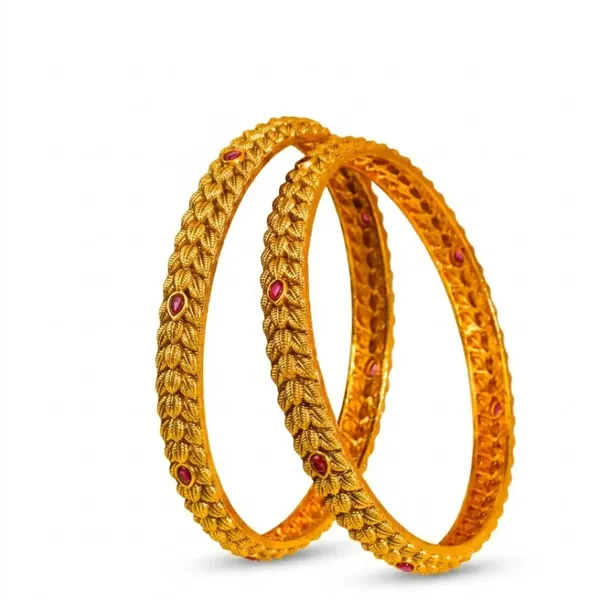 Devi_Alankara_Valayal_Paired_Bangle_Gold_Plated_Goddess_Adornment_Bangle_V_2564_Red_Pack_Of_4