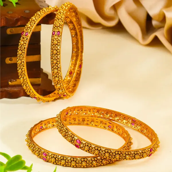 Mangala_Kankana_Paired_Bangle_Gold_Plated_Auspicious_Temple_Bangle_Set_V_2569_Red_Pack_Of_4