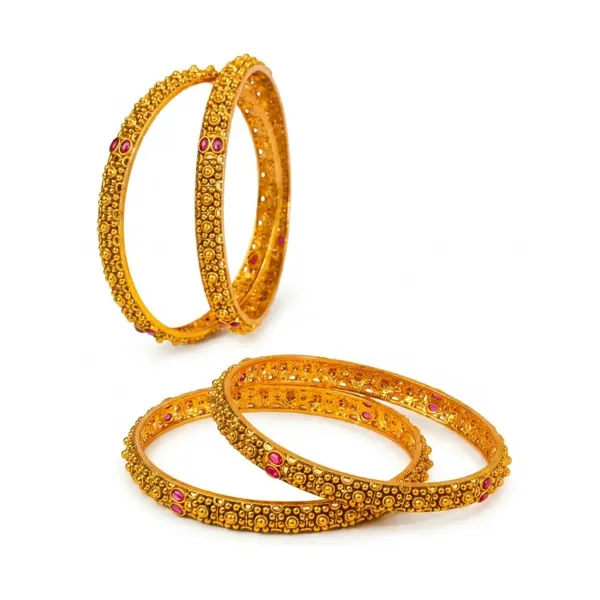 Mangala_Kankana_Paired_Bangle_Gold_Plated_Auspicious_Temple_Bangle_Set_V_2569_Red_Pack_Of_4