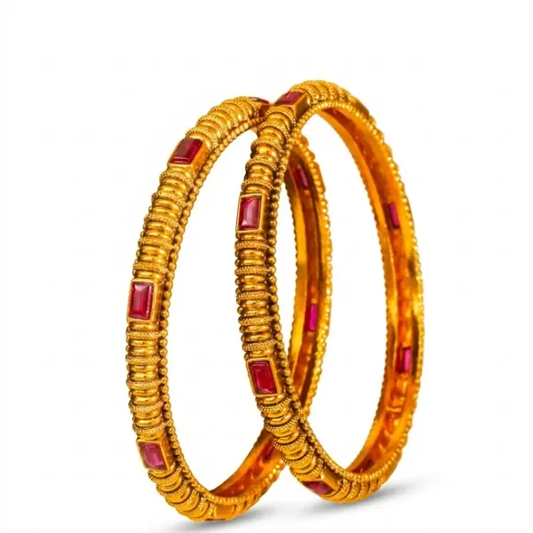 Swarna_Kalasha_Valayal_Paired_Bangle_Gold_Plated_Sacred_Vessel_Bangle_V_2395_Red