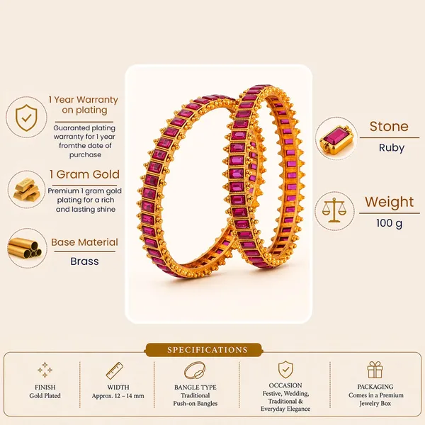 Rukmini_Rekha_Paired_Bangle_Gold_Plated_Divine_Queen_Line_Bangle_Set_R_221_Red