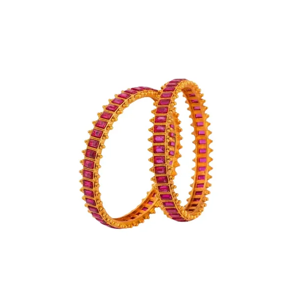 Rukmini_Rekha_Paired_Bangle_Gold_Plated_Divine_Queen_Line_Bangle_Set_R_221_Red