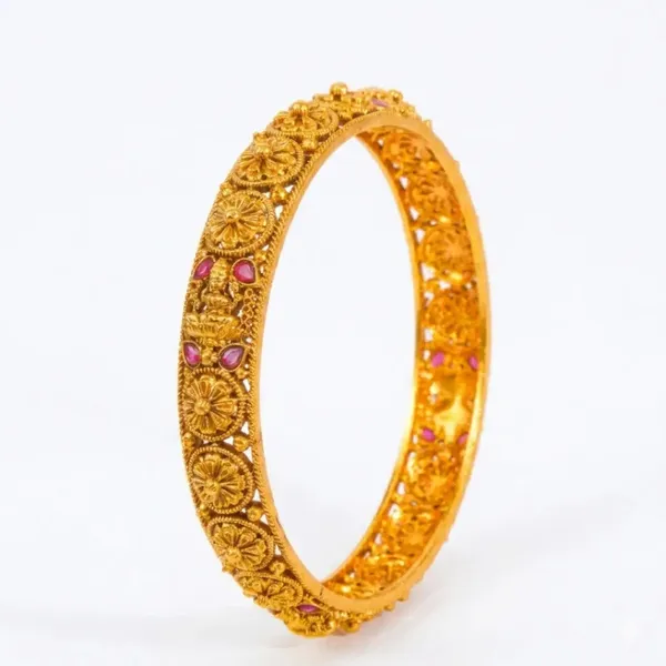 Padmavathi_Rekha_Paired_Bangle_Gold_Plated_Lotus_Goddess_Line_Bangle_Set_V_2500_Red
