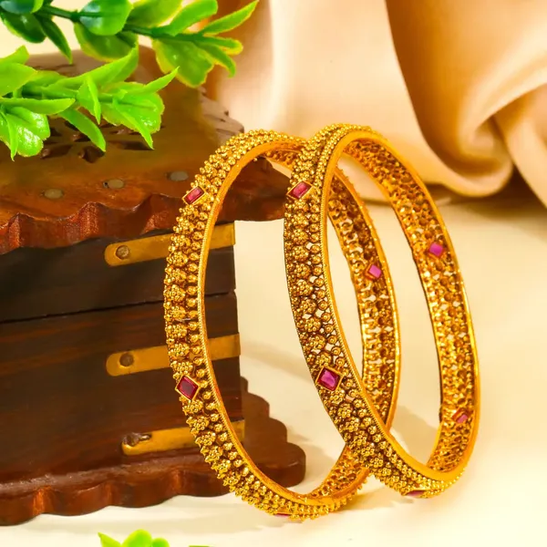 Bhuvana_Rekha_Kankana_Paired_Bangle_Gold_Plated_Earth_Line_Temple_Bangle_V_2472_Red_Pack_Of_2