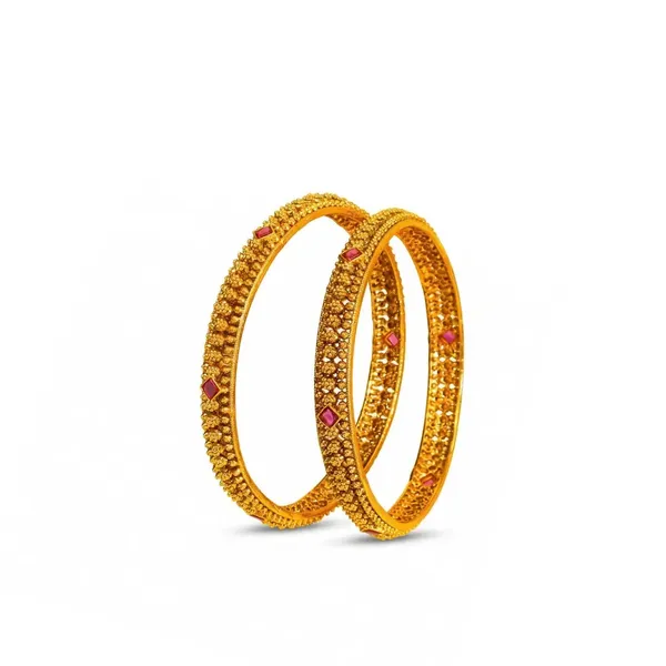 Bhuvana_Rekha_Kankana_Paired_Bangle_Gold_Plated_Earth_Line_Temple_Bangle_V_2472_Red_Pack_Of_2