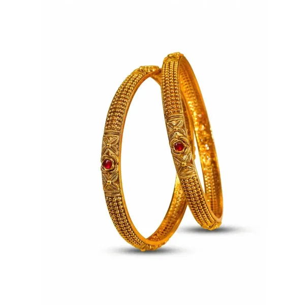 Shakti_Alankara_Valayal_Paired_Bangle_Gold_Plated_Cosmic_Power_Adornment_Bangle_J_1121_Red_Pack_Of_2