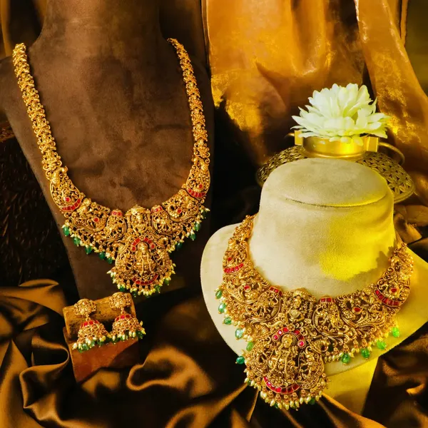Padmavathi_Soundarya_Combo_Necklace_Set_Gold_Plated_Temple_Jewellery_J_1135n_Red
