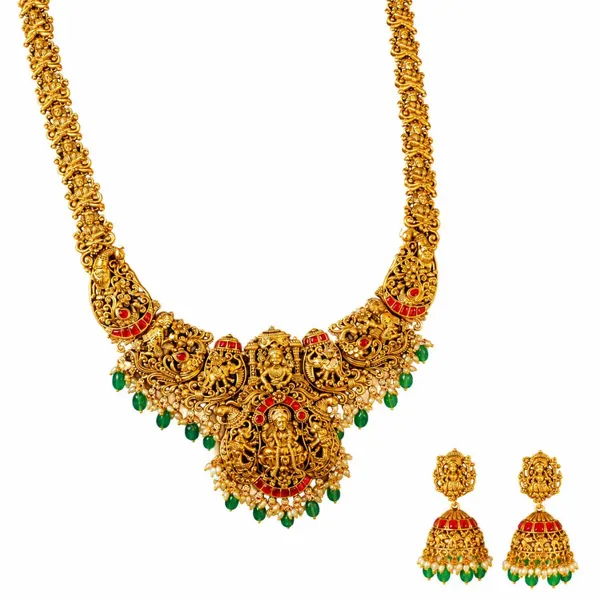 Padma_Shakti_Long_Necklace_Set_Gold_Plated_Temple_Jewellery_J_1136_Red