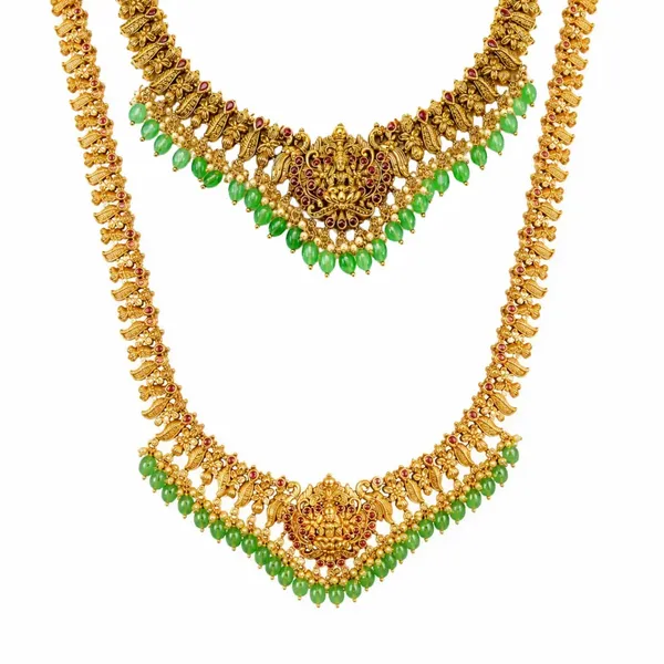 Sharada_Vilasam_Combo_Necklace_Set_Gold_Plated_Temple_Jewellery_K_1895_Red