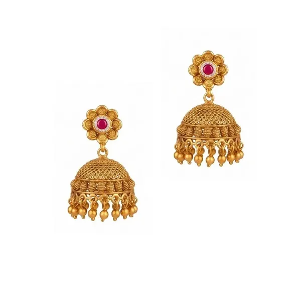 Padmavathi_Rekha_Haar_Short_Necklace_Set_Gold_Plated_Temple_Jewellery_J_850_Red