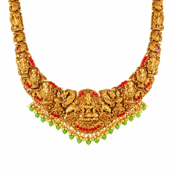 Nithya_Mangala_Haram_Long_Necklace_Set_Gold_Plated_Temple_Jewellery_J_1020_Red