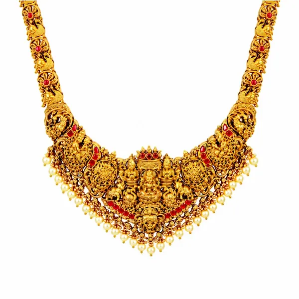 Rukmini_Bhushana_Kantha_Long_Necklace_Set_Gold_Plated_Temple_Jewellery_J_1056_Red