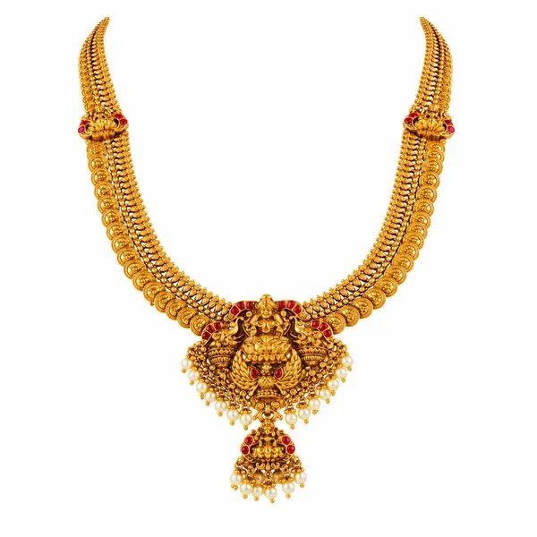 Kamala_Shobha_Haram_Long_Necklace_Set_Gold_Plated_Temple_Jewellery_J_1018_Red
