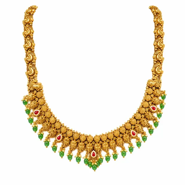 Navaratna_Swarna_Kamalam_Haar_Long_Necklace_Set_Gold_Plated_Temple_J_1186_Red