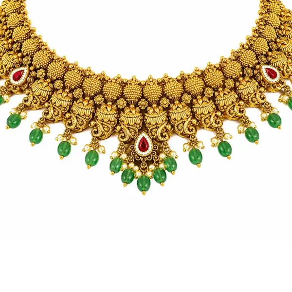 Pachi_Muthu_Swarna_Kanti_Combo_Necklace_Set_Gold_Plated_Temple_J_1185n_Red