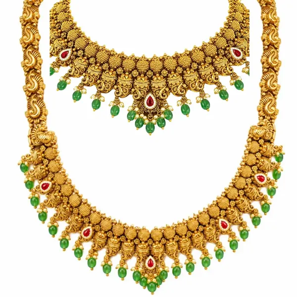 Pachi_Muthu_Swarna_Kanti_Combo_Necklace_Set_Gold_Plated_Temple_J_1185n_Red