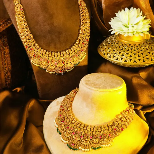 Muthu_Navaratna_Swarna_Kanti_Combo_Necklace_Set_Gold_Plated_Temple_J_1183n_Red