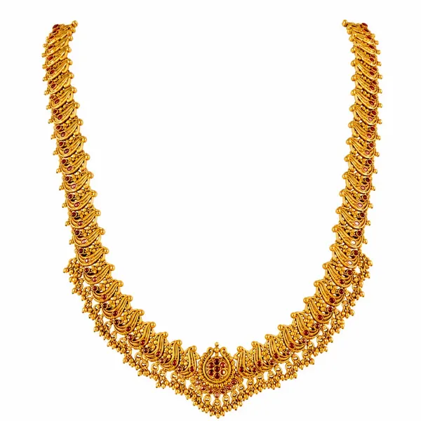Antique_Manga_Swarna_Mala_Long_Necklace_Set_Gold_Plated_Temple_Jewellery_K_1884_Red