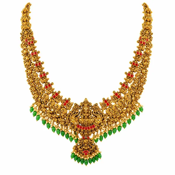 Swarna_Kodi_Kamalam_Haar_Long_Necklace_Set_Gold_Plated_Temple_Jewellery_J_1038_Red