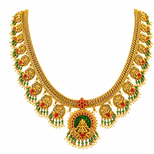 Antique_Kamalam_Manga_Muthu_Kanti_Long_Necklace_Set_Gold_Plated_Temple_J_837_Red