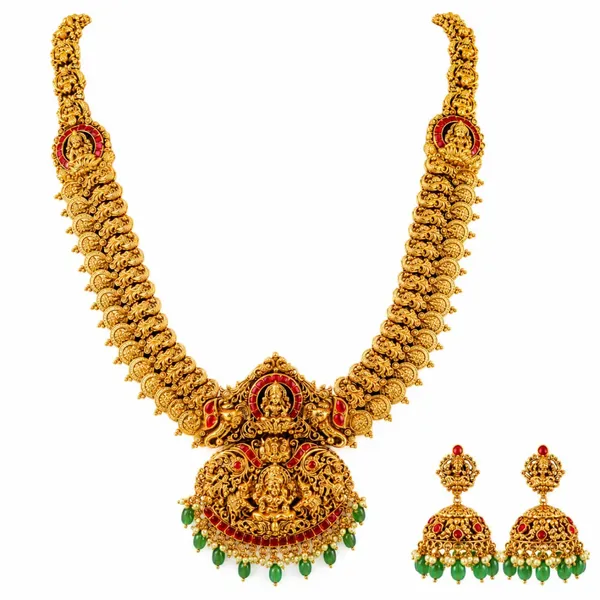 Swarna_Kodi_Navaratna_Kanti_Long_Necklace_Set_Gold_Plated_Temple_J_1044_Red