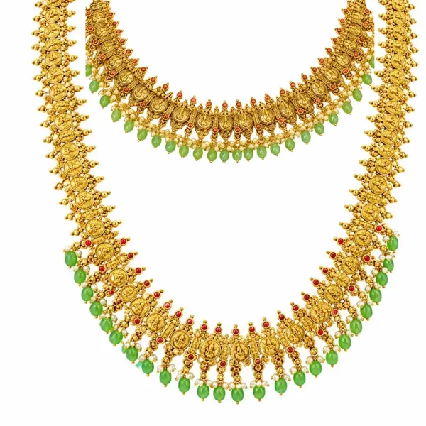 Swarna_Antique_Pachi_Mala_Combo_Necklace_Set_Gold_Plated_Temple_J_1029n_Red