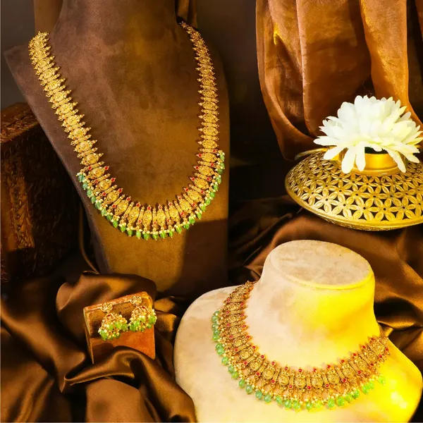 Swarna_Antique_Pachi_Mala_Combo_Necklace_Set_Gold_Plated_Temple_J_1029n_Red