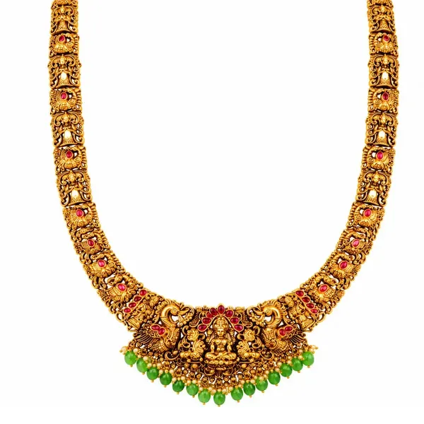 Swarna_Muthu_Antique_Kanti_Combo_Necklace_Set_Gold_Plated_Temple_J_1027n_Red