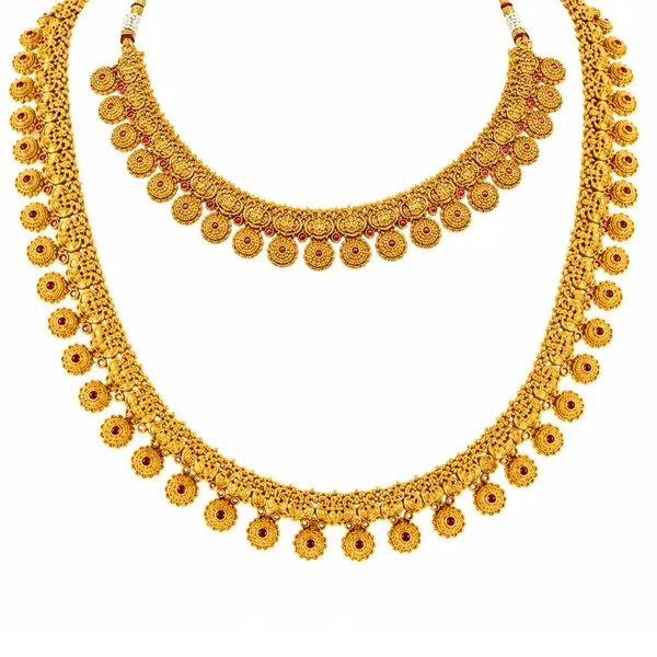 Antique_Swarna_Kodi_Kanti_Combo_Necklace_Set_Gold_Plated_Temple_Red