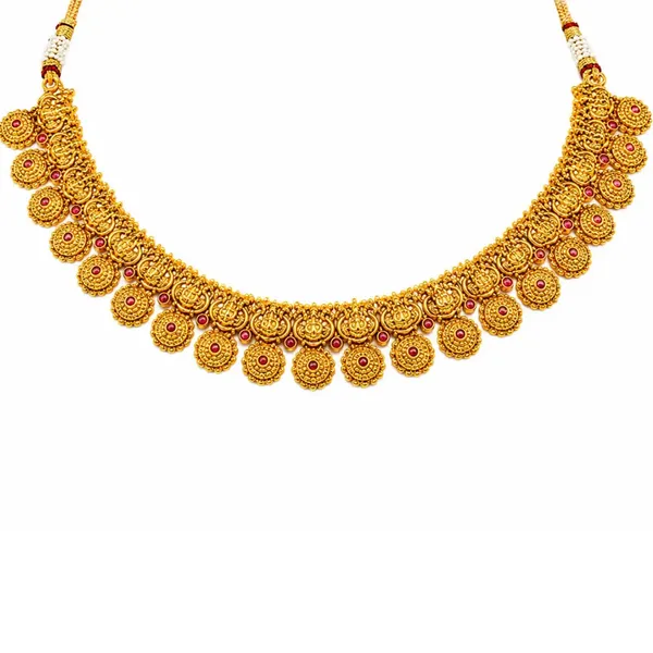 Muthu_Kamalam_Swarna_Haar_Short_Necklace_Set_Gold_Plated_Temple_Red