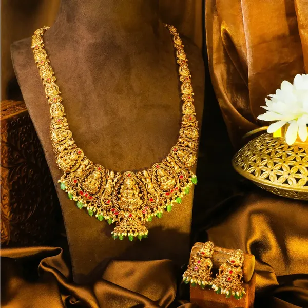 Kamalam_Swarna_Navaratna_Kanti_Long_Necklace_Set_Gold_Plated_Temple_J_1014_Red