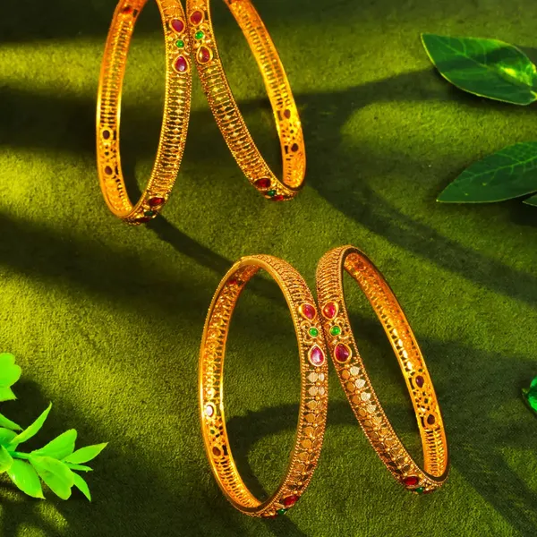 Ratna_Jali_Kankana_Paired_Bangle_Gold_Plated_Temple_Jewellery_V_868_Multicolor_Pack_Of_2