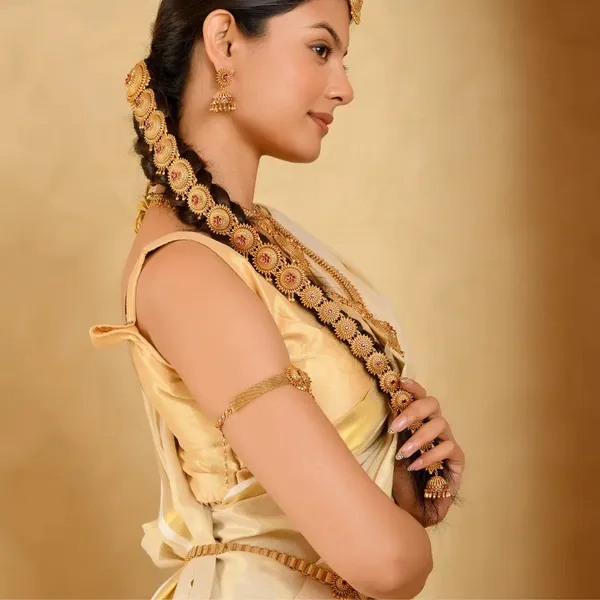 Antique_Gold_Finish_Temple_Inspired_Hair_Choti_V_2090_Red